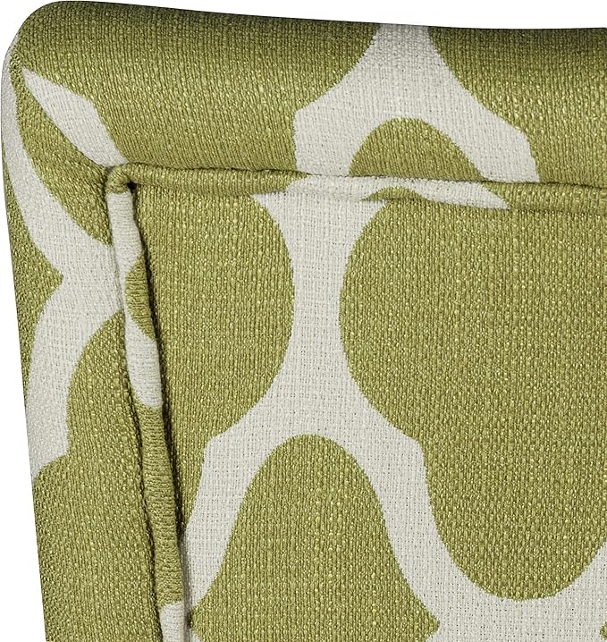HomePop Parsons Classic Upholstered Accent Dining Chair, Set of 2, Green and Cream Geometric - LeafyLoom