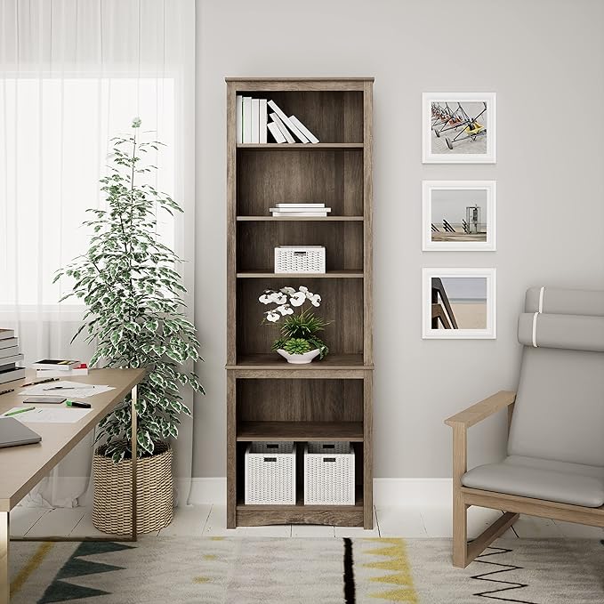 Prepac Prepac Home Office Tall 6-Shelf Bookcase - LeafyLoom