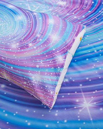 Btargot Super Soft 6 Pieces Gradient Star Ring Comforter Set, Colorful Glitter Rainbow Star Pattern Bedding Set for Boys Girls Teens, Twin Purple - LeafyLoom