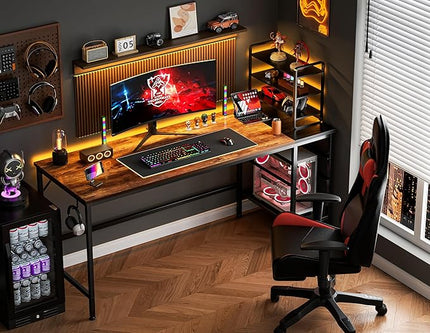 HOMIDEC Office Desk, Computer Desk with Drawers 63" Study Writing Desks for Home with Storage Shelves, Desks & Workstations for Home Office Bedroom - LeafyLoom