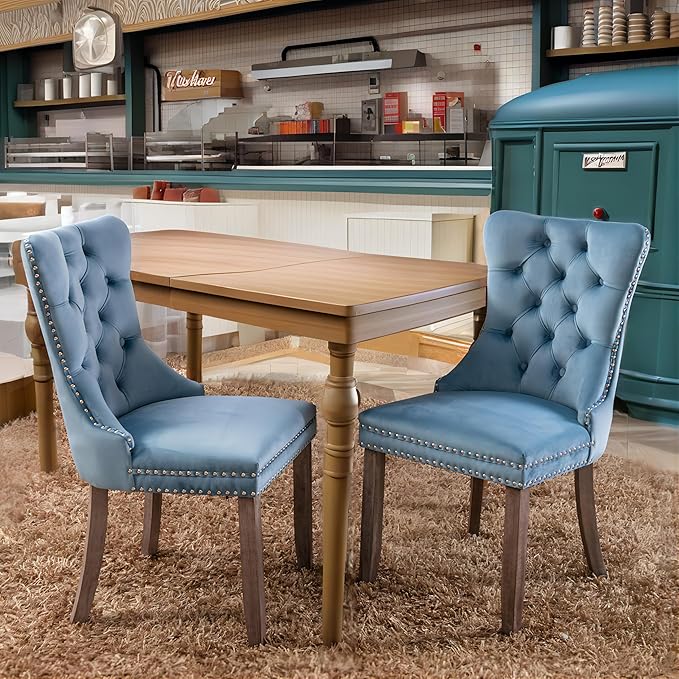 NicBex Haerin-SD-00113-LWJ Dining Chairs, 25.5"x19.7"x37.4", Light Blue - LeafyLoom