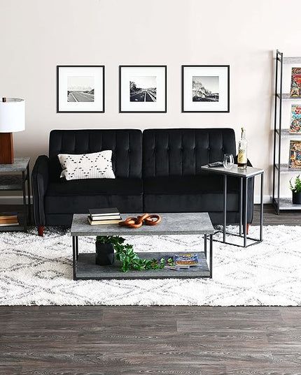 Household Essentials 5 Tier Storage Tower Shelves – Slate with Black Frame (8095-1) - LeafyLoom