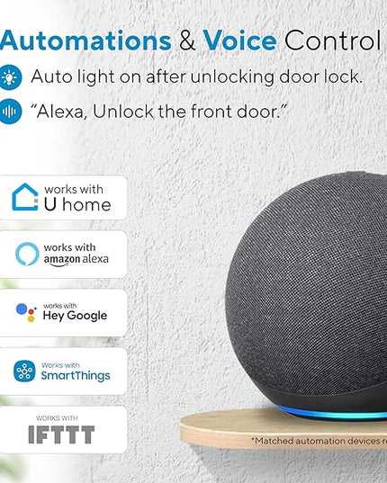 ULTRALOQ U-Bolt WiFi Smart Lock with Door Sensor, 5-in-1 Keyless Entry Door Lock with Built-in WiFi, Bluetooth and Keypad, WiFi Door Lock, WiFi Deadbolt ULTRALOQ