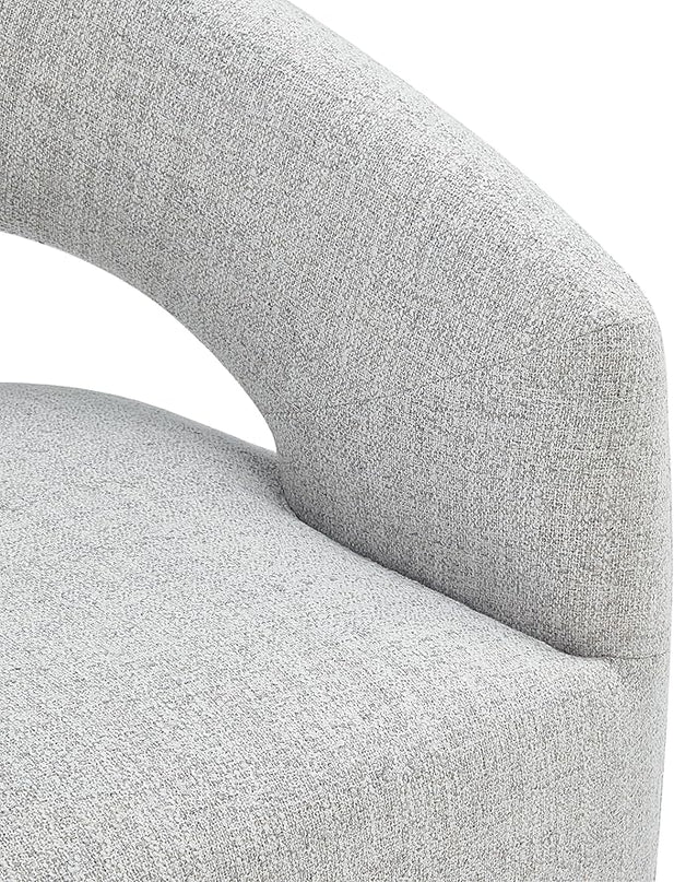 Dining Chairs with Casters Upholstered Modern Armchair with Rollers for Diningroom Bedroom Livingroom Reading Room, 32.25''H, Light Grey - LeafyLoom