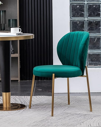 Roundhill Furniture Amoa Dining Chair, Set of 2, Green - LeafyLoom