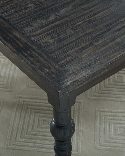 Roundhill Furniture Leviton Urban Style Dark Washed Wood Dining Set: Table, 4 Chairs and Bench, Blue - LeafyLoom