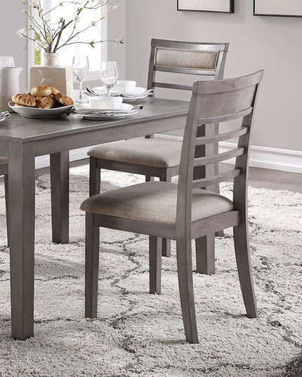NicBex Small Kitchen Table Set for 4 Modern Dining Table 5Pc Dining Set Table and 4 Side Chairs Sets with Fabric Upholstery, Wooden Furniture Kitchen Dining Set, Gray - LeafyLoom