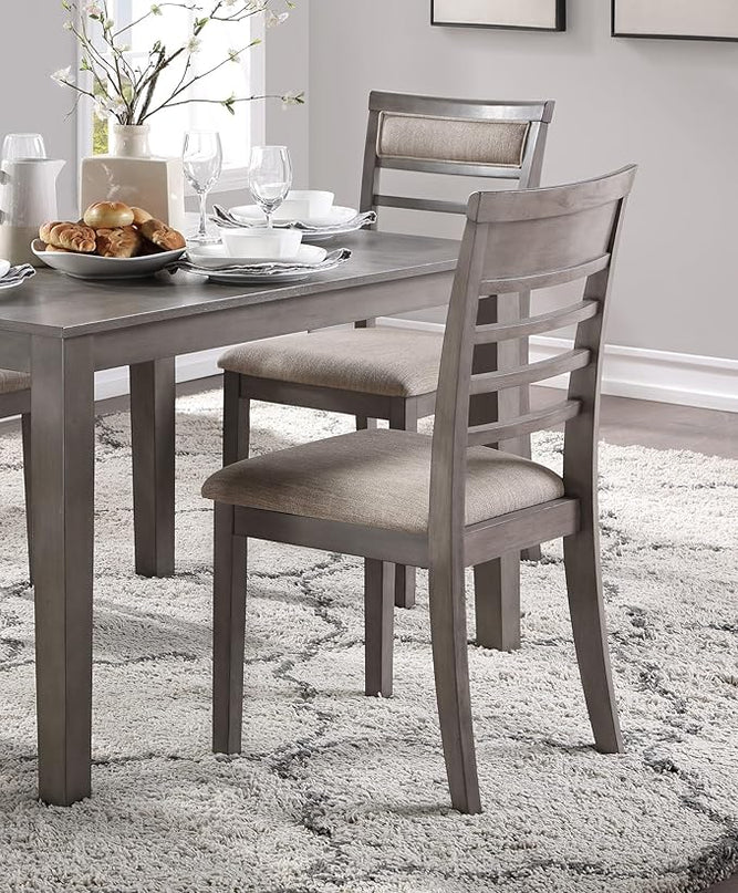 NicBex Small Kitchen Table Set for 4 Modern Dining Table 5Pc Dining Set Table and 4 Side Chairs Sets with Fabric Upholstery, Wooden Furniture Kitchen Dining Set, Gray - LeafyLoom
