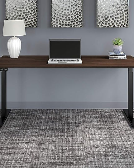 Bush Business Furniture Move 60 Electric Ergonomic Sit-Stand Computer Table for Home and Professional Office, 72W x 30D, Black Walnut - LeafyLoom