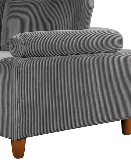 163.8" Large L Shaped Modular Sectional Sofa with Ottoman, 6-Seater Upholstered Combination Corner Couch for Living Room Office Spacious Space Furniture Sets, Gray, 163.8 Inch - LeafyLoom