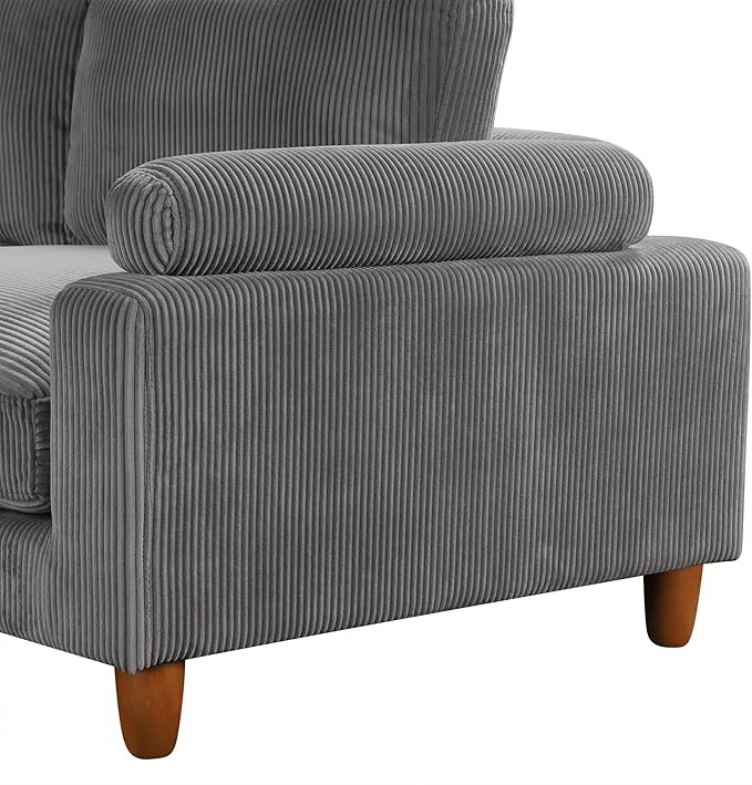 163.8" Large L Shaped Modular Sectional Sofa with Ottoman, 6-Seater Upholstered Combination Corner Couch for Living Room Office Spacious Space Furniture Sets, Gray, 163.8 Inch - LeafyLoom