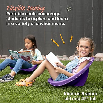 ECR4Kids Leaf Floor Seat, Rocker Chair, Purple, 6-Piece - LeafyLoom