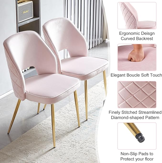 NicBex Haerin-SD-00327-LWJ Dining Chairs, 20.1"x24.2"x31.7", Pink - LeafyLoom