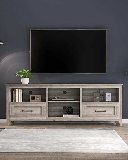 NicBex TV Stand for 60 Inch TV TV Console Table with 2 Drawers and 4 High-Capacity Storage Compartment,Entertainment Center with Storage for Living Room,Bedroom,70.08 Inch,Grey - LeafyLoom