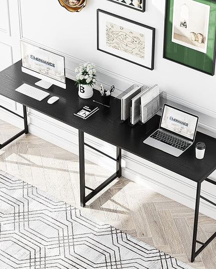 Elephance Folding Desk Writing Computer Desk for Home Office, No-Assembly Study Office Desk Foldable Table for Small Spaces - LeafyLoom