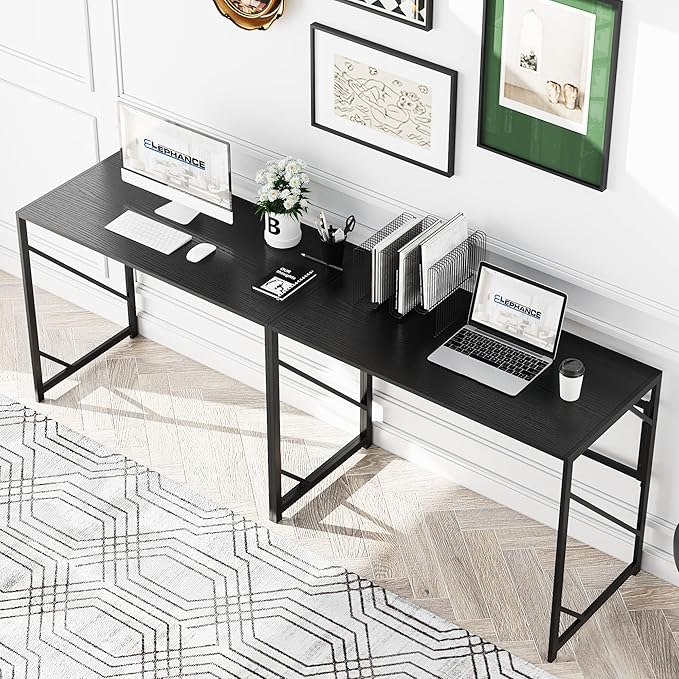 Elephance Folding Desk Writing Computer Desk for Home Office, No-Assembly Study Office Desk Foldable Table for Small Spaces - LeafyLoom