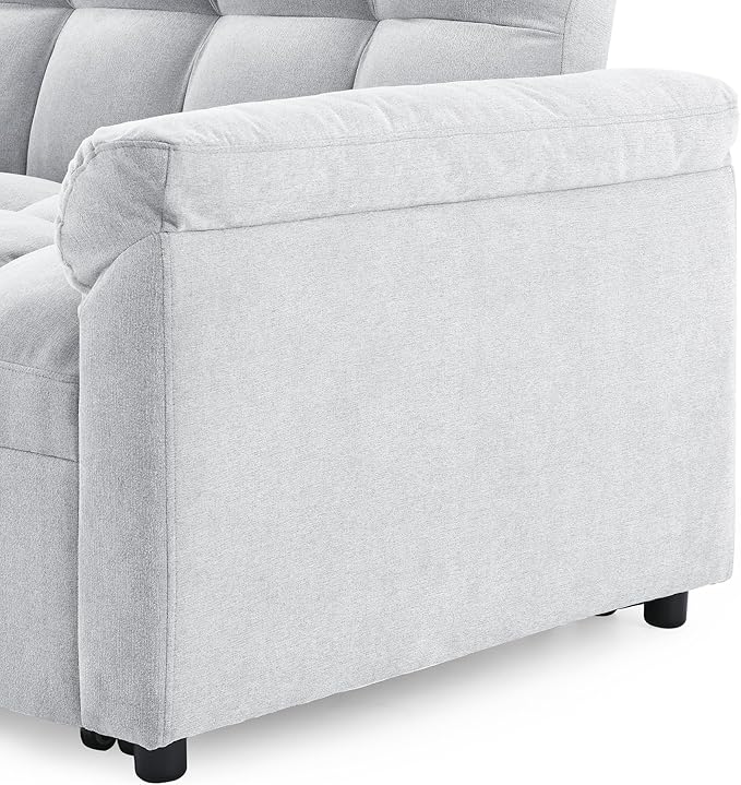 Large 2 Seater Sofa&Couch Loveseat W/Pull Out Sleeper Couch Bed and Pillows,3 in 1 Reclining Backrest Love Seat Convertible Twin XL Size Sleeper&Sofabed for Home Apartment Office Living Room - LeafyLoom