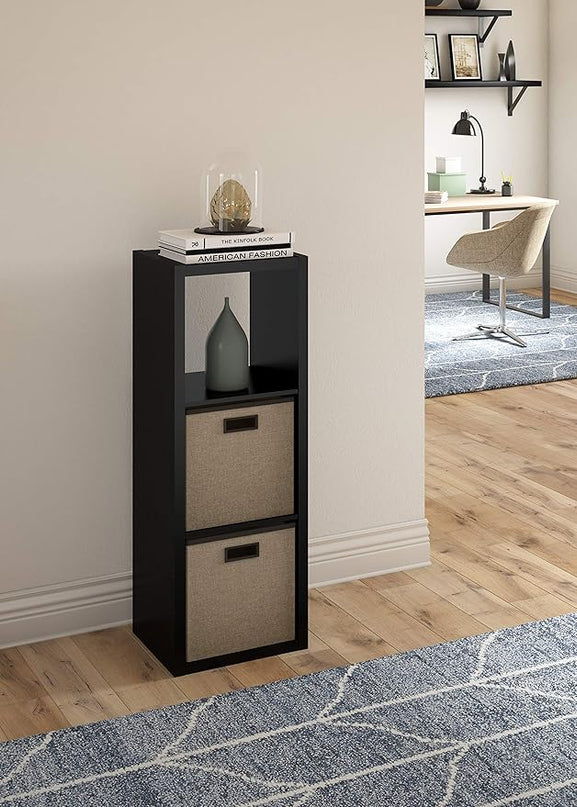ClosetMaid 4548 Decorative Open Back 3-Cube Storage Organizer, Black - LeafyLoom