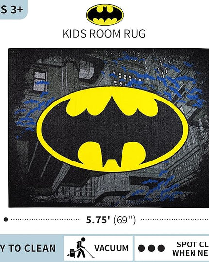 Franco Kids Room Non Slip Area Rug, 69 in x 52 in, Batman - LeafyLoom