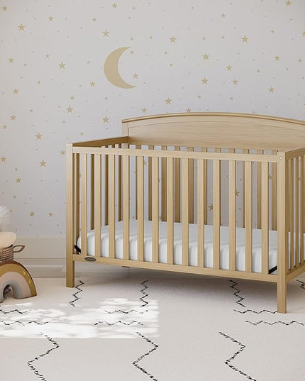 Graco Benton 5-in-1 Convertible Crib (Driftwood) – GREENGUARD Gold Certified, Converts from Baby Crib to Toddler Bed, Daybed and Full-Size Bed, Fits Standard Full-Size Crib Mattress - LeafyLoom