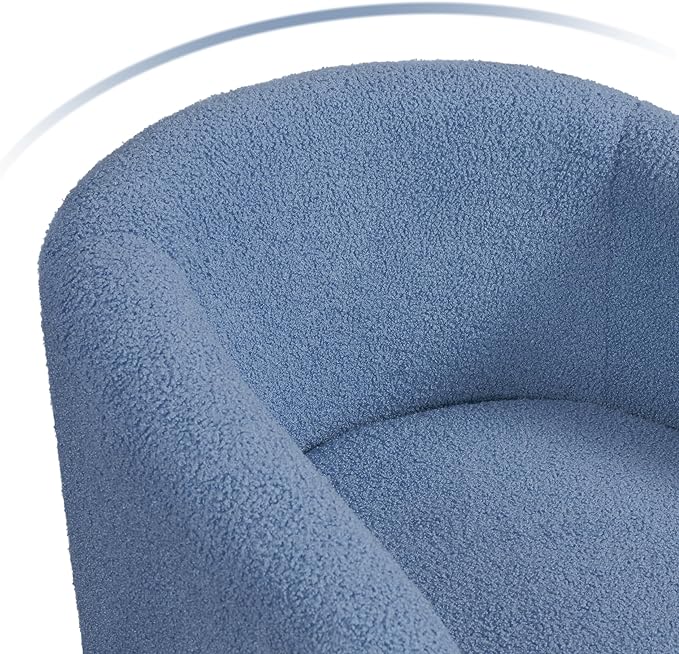 Yaheetech Accent Barrel Chair, Boucle Fabric Club Chair, Furry Sherpa Elegant Armchair with Cozy Soft Padded, Suitable for Living Room Bedroom Reception Room Office, Blue - LeafyLoom