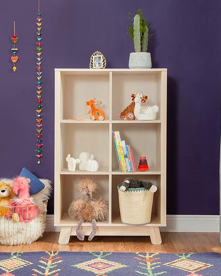 Babyletto Hudson Cubby Bookcase in Washed Natural - LeafyLoom