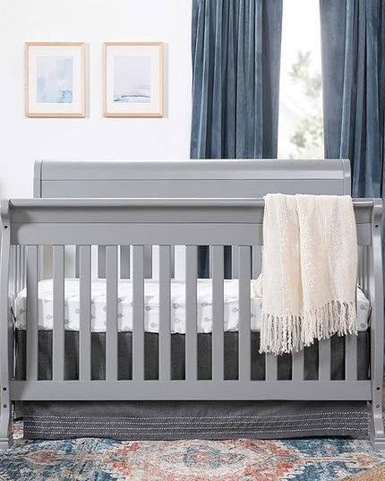DaVinci Kalani 4-in-1 Convertible Crib in Grey, Greenguard Gold Certified - LeafyLoom