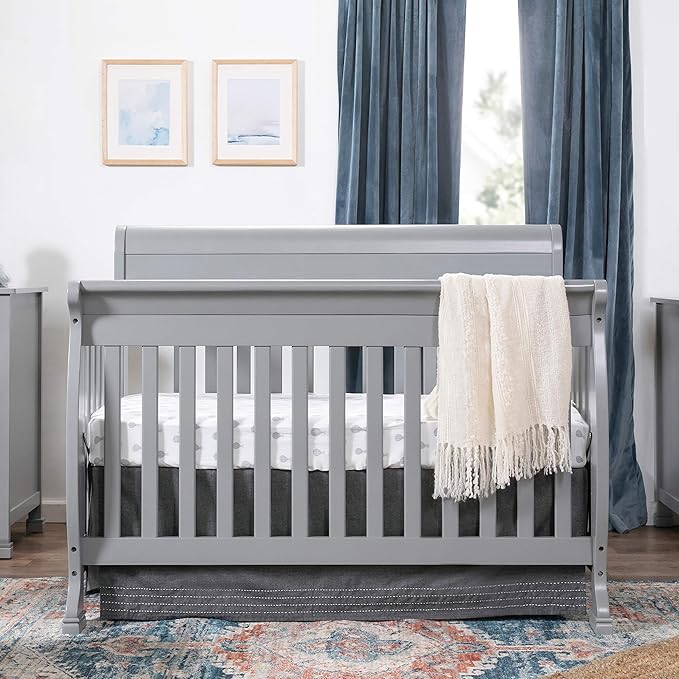 DaVinci Kalani 4-in-1 Convertible Crib in Grey, Greenguard Gold Certified - LeafyLoom
