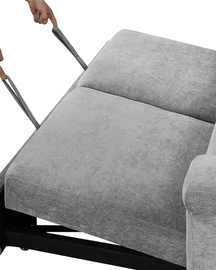 3 in 1 Multi-Functional Futon Loveseat Pull Out Sleeper Couch Bed, Corduroy Upholstery Convertible Lounge Sofa Daybed,Recliner Love Seat with Adjustable Backrest for Living Room,Office,RV - LeafyLoom