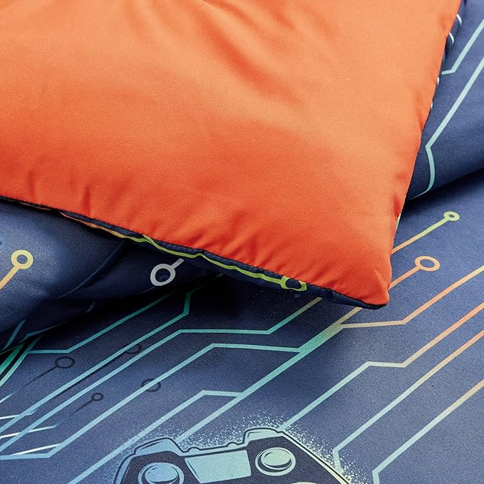for Kids Game Boy 4-Piece Comforter Set - Beautiful Motif Design Bedding Set with Embrodery Print - LeafyLoom