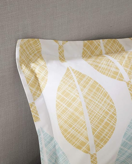 Madison Park Essentials Bed in a Bag Comforter, Vibrant Color Design All Season Down Alternative Cover with Complete Cotton Sheet Set, King(104"x92"), Central Park, Leaf Yellow/Aqua - LeafyLoom