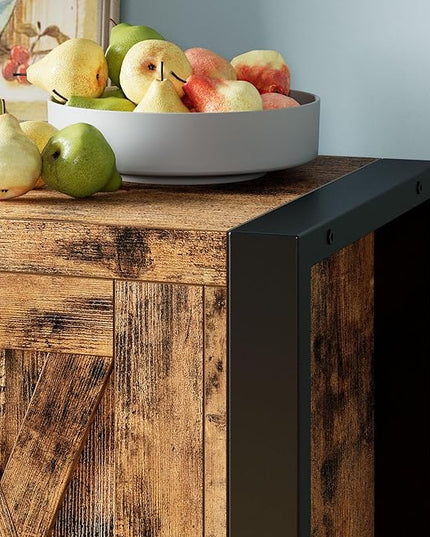 IRONCK Sideboard Buffet Cabinet with LED Light & Charging Station, Coffee Station Table, Bar Storage for Kitchen, Dining Room, Living Room, Vintage Brown - LeafyLoom