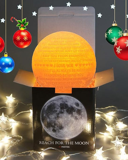 Personalized Gifts Moon Lamp Night Light for Kids,Engraved Cute Lamp to Teenage Girl Room Decor,Daughter Gifts Nightlight for Children - LeafyLoom