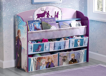 Delta Children Kids Convertible Activity Bench - Greenguard Gold Certified, Frozen II & Deluxe Toy and Book Organizer, Disney Frozen II - LeafyLoom