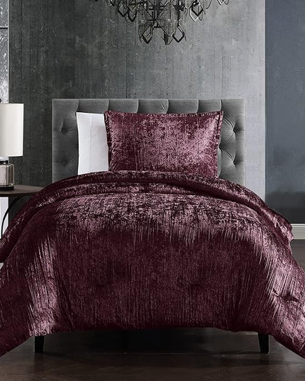 Riverbrook Home Turin Comforter Set, Twin, Plum, 2-Piece Set - LeafyLoom