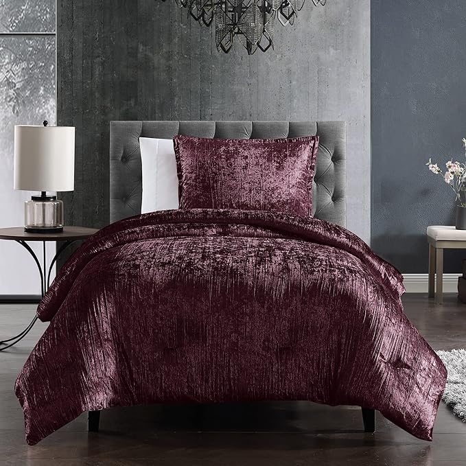Riverbrook Home Turin Comforter Set, Twin, Plum, 2-Piece Set - LeafyLoom