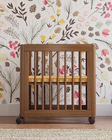 Babyletto Yuzu Convertible All-Stages Bassinet, Midi, Full-Size Crib in Natural Walnut, Greenguard Gold Certified, Portable & Adjustable with Conversion Kits and Pads Included - LeafyLoom