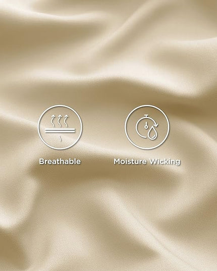 Bedsure Twin Sheets Set, Cooling Sheets Twin Size Bed Set, Rayon Derived from Bamboo, Twin Size Sheets, Breathable & Soft Bed Sheets, Hotel Luxury Silky Bedding Sheets & Pillowcases, Alabaster Gleam - LeafyLoom