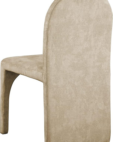 Meridian Furniture Summer Collection Modern | Contemporary Velvet Upholstered Dining Side Chair with Steel Frame, Set of 2, Beige - LeafyLoom
