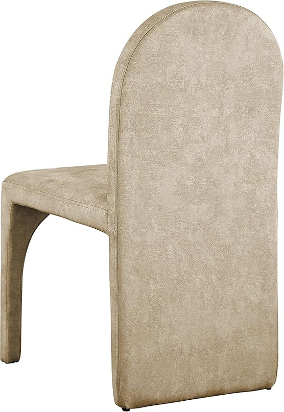 Meridian Furniture Summer Collection Modern | Contemporary Velvet Upholstered Dining Side Chair with Steel Frame, Set of 2, Beige - LeafyLoom