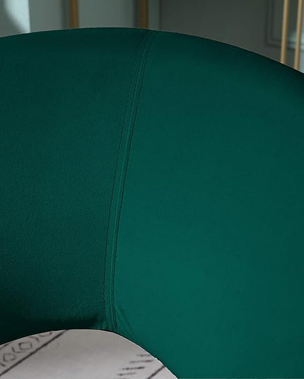 Roundhill Furniture Slatina Silky Velvet Upholstered Accent Chair with Gold Tone Finished Base, 25D x 28W x 31.5H in, Green - LeafyLoom
