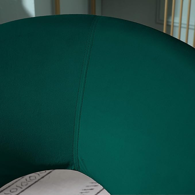 Roundhill Furniture Slatina Silky Velvet Upholstered Accent Chair with Gold Tone Finished Base, 25D x 28W x 31.5H in, Green - LeafyLoom
