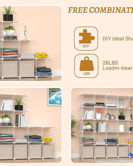 TUMUCUTE Closet Organizer,6-Cube Closet Organizers and Storage,Closet Cabinet Metal Shelf Rack Storage Shelves Bookshelf,Toy Organizers and Storage Bins - LeafyLoom