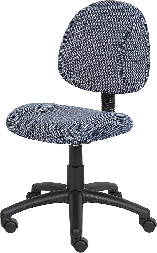 Boss Office Products Perfect Posture Delux Fabric Task Chair without Arms in Blue - LeafyLoom