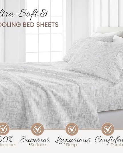 Linen Market 4 Piece California King Bedding Sheet Set (White) - Sleep Better Than Ever with These Ultra-Soft Cooling Bed Sheets for Your California King Size Bed - Deep Pocket Fits 16" Mattress - LeafyLoom