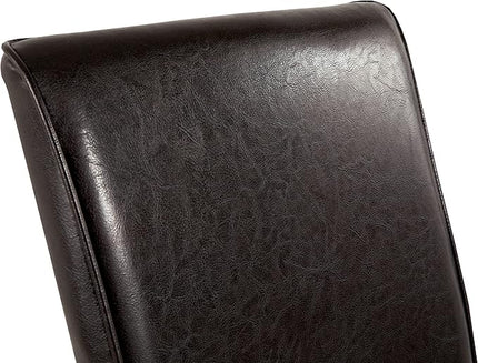 Signature Design by Ashley Kimonte Modern 19" Faux Leather Upholstered Armless Dining Chair, 2 Count, Dark Brown - LeafyLoom