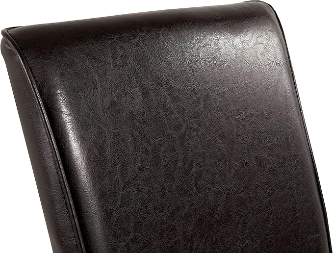 Signature Design by Ashley Kimonte Modern 19" Faux Leather Upholstered Armless Dining Chair, 2 Count, Dark Brown - LeafyLoom