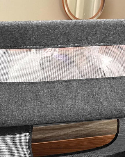 Baby Crib,3 in 1 Baby Bassinet Bedside Crib Adjustable Portable Bed for Infant,Baby Newborn Must Have Bed,Grey - LeafyLoom