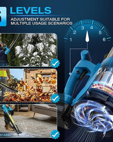 Cordless Leaf Blower with Battery and Charger,22V Lightweight and Efficient Battery Powered Blower,350CFM,120MPH Portable and Compact Yard Blower,Rechargeable Motor Versatile Electric Blower - LeafyLoom