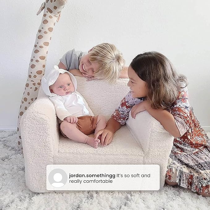 Delta Children Cozee Sherpa Chair, Grey - LeafyLoom